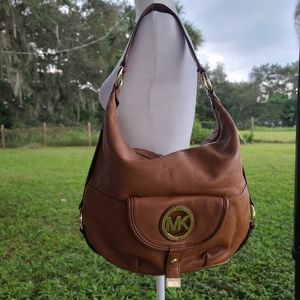 Michael Kors brown leather hobo bag